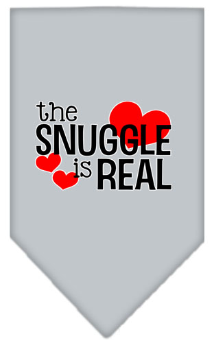 The Snuggle is Real Screen Print Bandana Grey Small